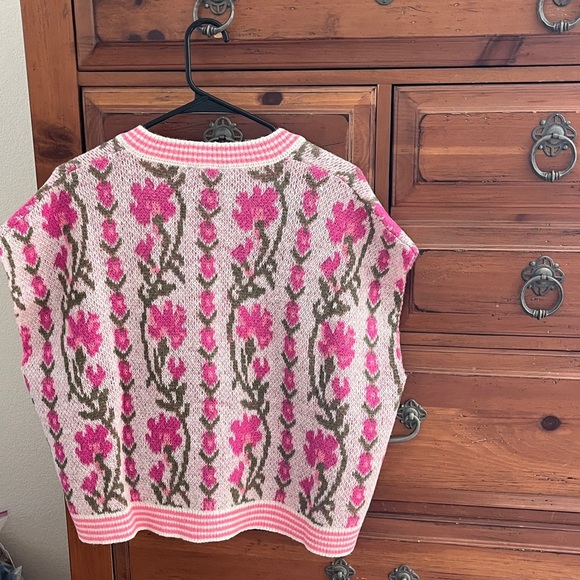 So Me Pink and White Patterned Sweater Size XL NWT - Picture 7 of 11